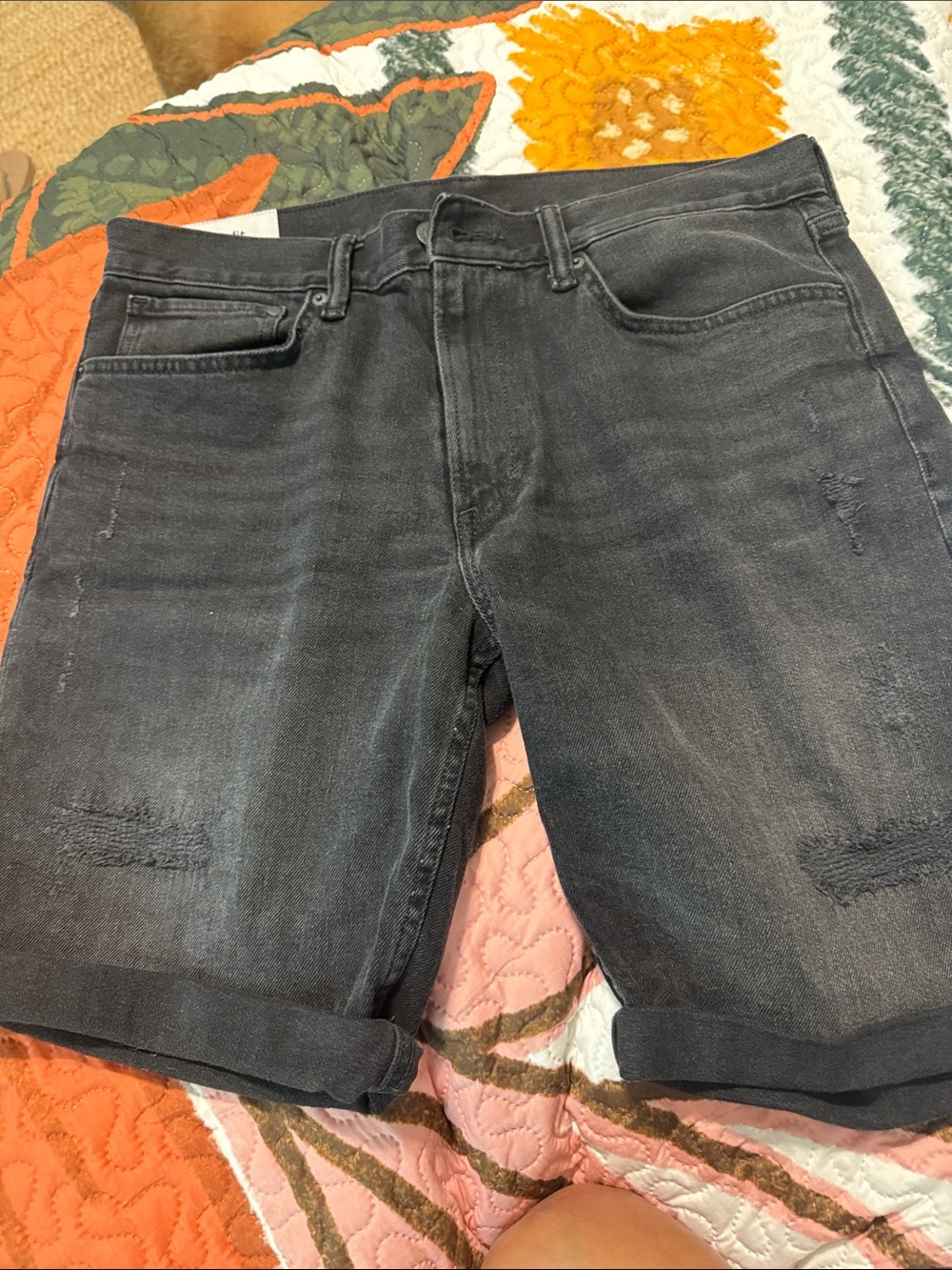H&M Black Washed Denim Jean Shorts